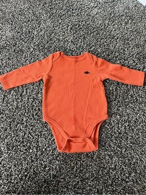 LITTLE ME Baby Boy Long Sleeve Waffle Dino Onesie